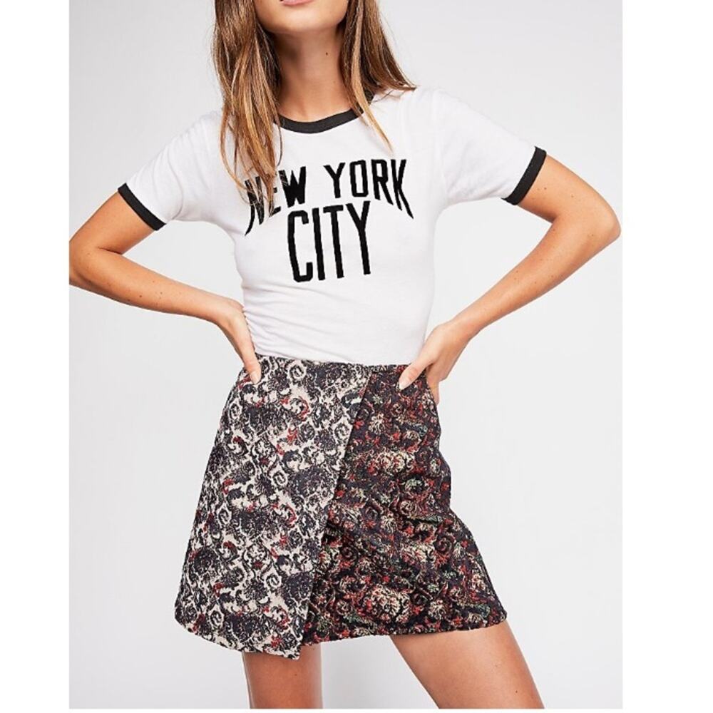 Free People Knit Jacquard Mini Skirt